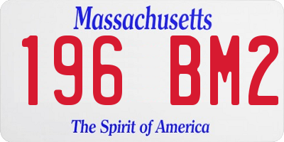 MA license plate 196BM2