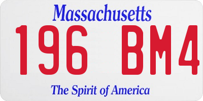 MA license plate 196BM4