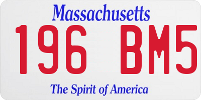 MA license plate 196BM5