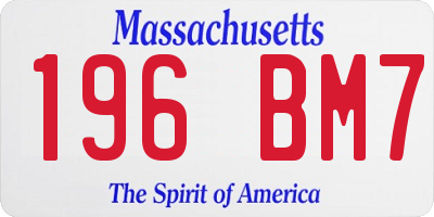MA license plate 196BM7