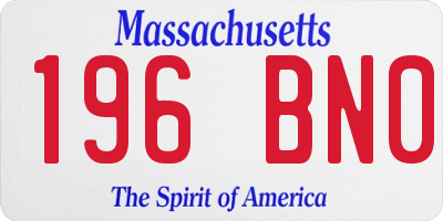 MA license plate 196BN0