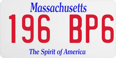 MA license plate 196BP6
