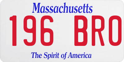 MA license plate 196BR0