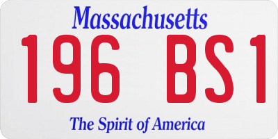 MA license plate 196BS1