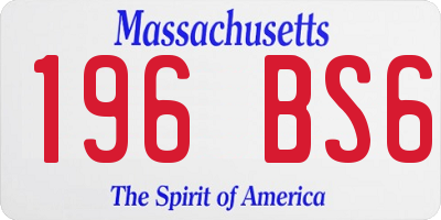 MA license plate 196BS6