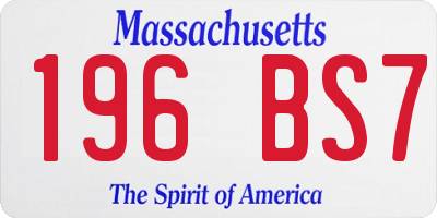 MA license plate 196BS7