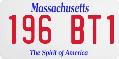 MA license plate 196BT1