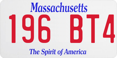 MA license plate 196BT4