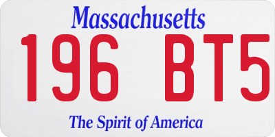 MA license plate 196BT5
