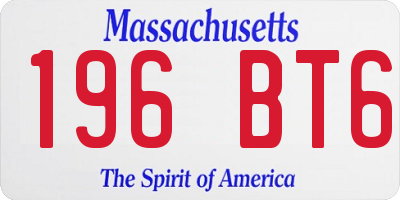 MA license plate 196BT6