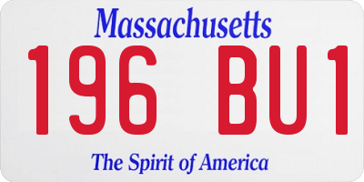 MA license plate 196BU1