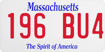 MA license plate 196BU4