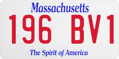 MA license plate 196BV1