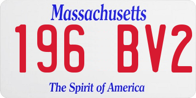 MA license plate 196BV2