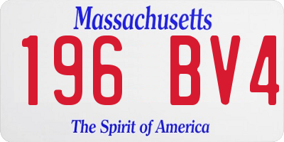MA license plate 196BV4