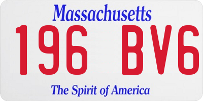 MA license plate 196BV6