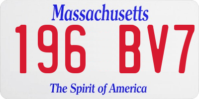 MA license plate 196BV7