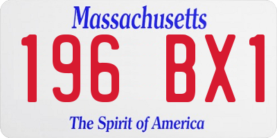 MA license plate 196BX1