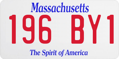 MA license plate 196BY1