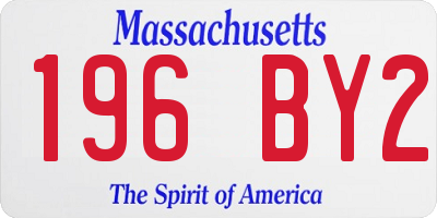 MA license plate 196BY2
