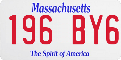 MA license plate 196BY6