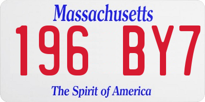 MA license plate 196BY7