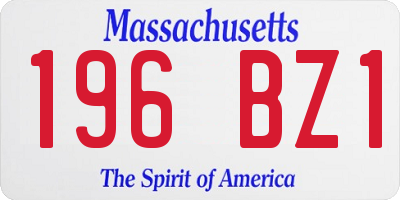 MA license plate 196BZ1