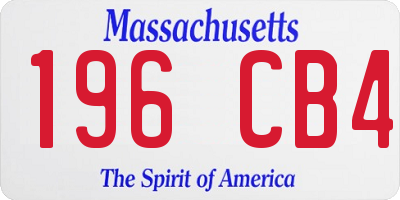 MA license plate 196CB4