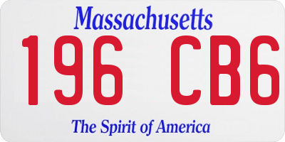 MA license plate 196CB6