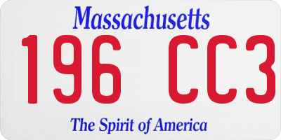 MA license plate 196CC3