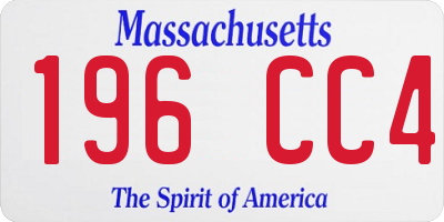 MA license plate 196CC4