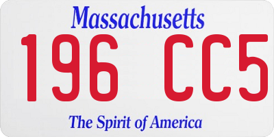 MA license plate 196CC5