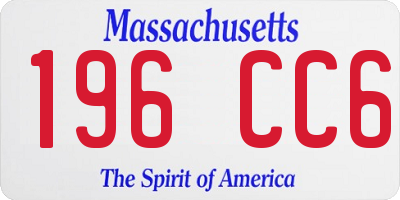 MA license plate 196CC6