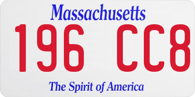 MA license plate 196CC8