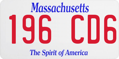 MA license plate 196CD6