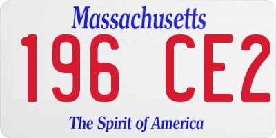 MA license plate 196CE2