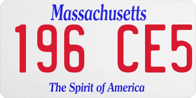 MA license plate 196CE5