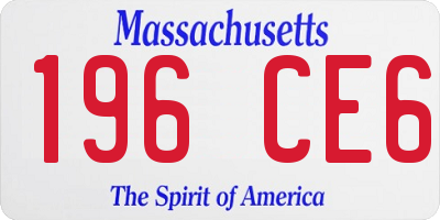 MA license plate 196CE6