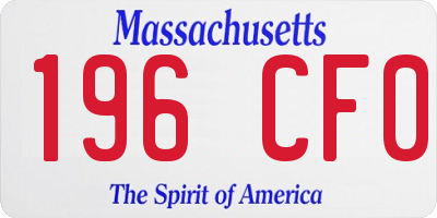MA license plate 196CF0