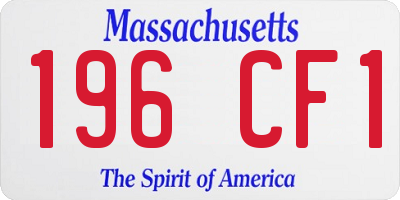 MA license plate 196CF1
