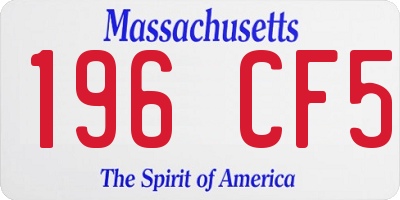 MA license plate 196CF5