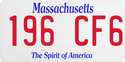 MA license plate 196CF6