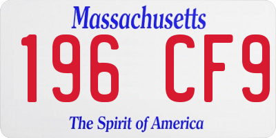 MA license plate 196CF9