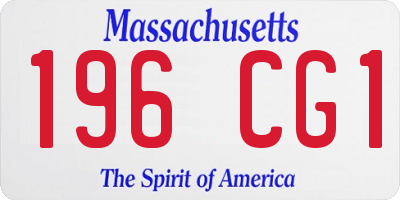 MA license plate 196CG1