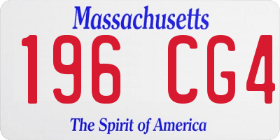 MA license plate 196CG4