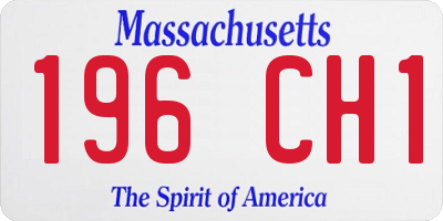 MA license plate 196CH1