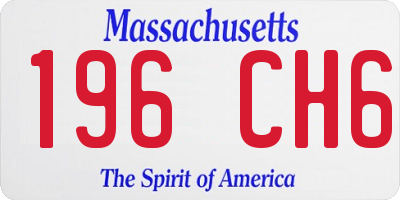 MA license plate 196CH6