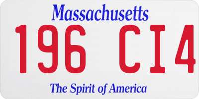 MA license plate 196CI4