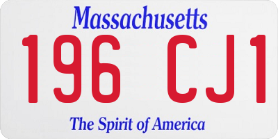 MA license plate 196CJ1