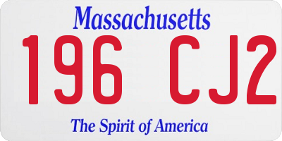 MA license plate 196CJ2